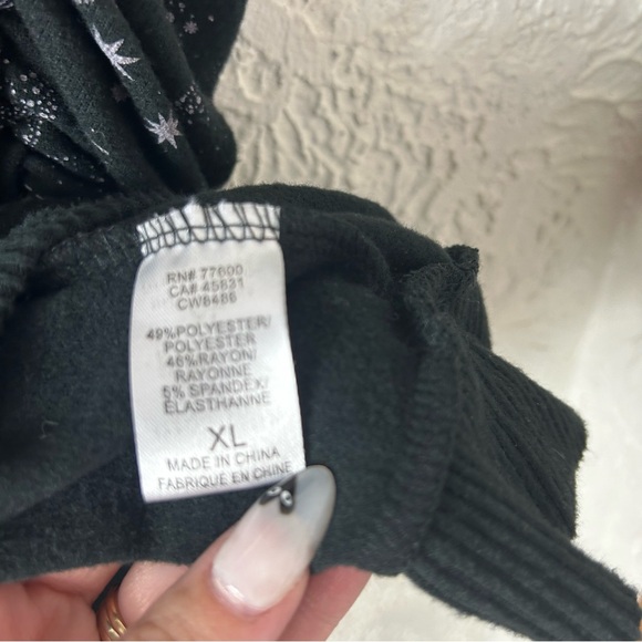 Chaser | Shirred Sleeve Mystical Star Print Whimsical Sweatshirt Size XL - Picture 5 of 11